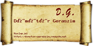Dömötör Geraszim névjegykártya
